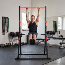 Centra Pull Up Bar, Pull Up Station, Dip Bars Free Standing, 220KG, Black Red
