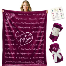 Soft Throw Blanket for Mom 65" x 50" Silver Birthday Gift