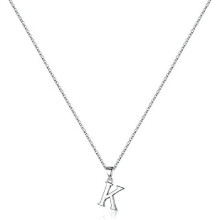 925 Sterling Silver Initial Pendant Necklace with Figaro