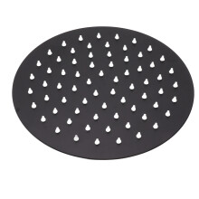 Rain Showerhead Stainless Steel 8 Inch Round Black