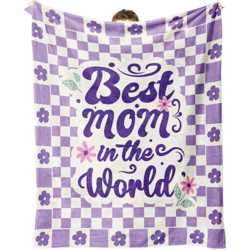 Purple Checkered Throw Blanket 60 x 50 inches