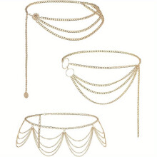 Tassel Belly Chain Set Alloy Multi-Layer 3 Pieces