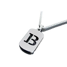 Titanium Steel Initial Pendant Necklace Unisex A-Z