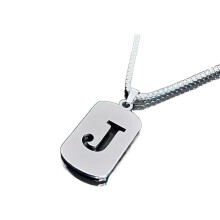 Titanium Steel Initial Pendant Necklace Unisex A-Z