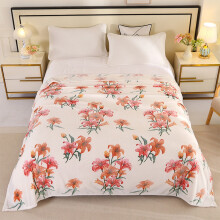 Pink Coral Flannel Blanket for Twin Bed 47x79 Inches