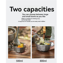 Dubbelwandige Kom Ultralichte Campingkommen voor Rijstsoep Havermout Yoghurt Geïsoleerde Buitenwandeling Picknick Servies 500ml