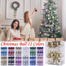 Christmas Tree Ornaments Set Purple Clear Glitter 24 pcs