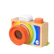 Wooden Camera-Shaped Kaleidoscope Toy for Kids 3.7x2.8x2.2