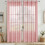 White Sheer Curtains Silver Foil Pattern Light Filtering 1