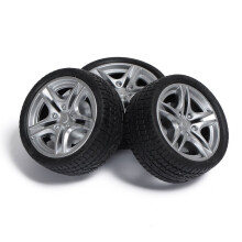 NICEXMAS Toy Tire Wheels Black Round 10 Pcs