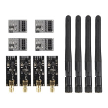 4 PeçAs NRF24L01+PA+MóDulo Sem Fio LNA com Antena 1100 Metros de Longa Distância com Adaptador de MóDulo Sem Fio NRF24L01 3.3V