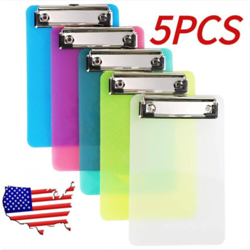 Plastic Mini Clipboard Colorful 5 Pcs