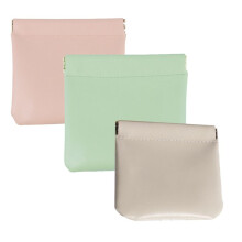 3PCS Small Makeup Bag for Purse, Waterproof Leather Purse Organizers for Inside Purse, Snap Closure Organizer Pouch