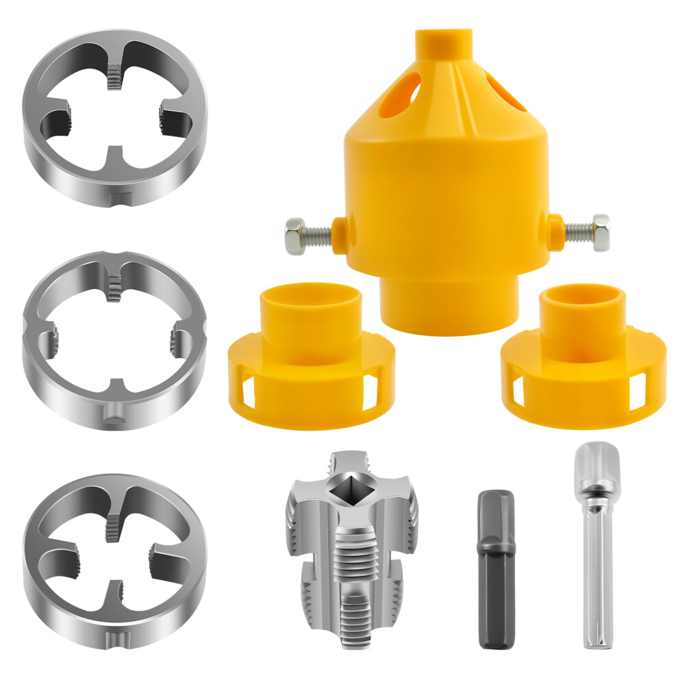 Pvc Thread Maker Tool Plastic Pipe Threader With 3 Dies 941196183613