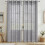 White sheer curtains with silver foil pattern light 1