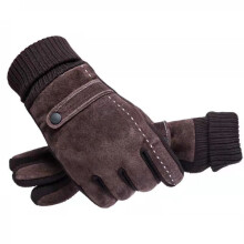 Men's Leather Winter Gloves Fleece-Lined Windproof Thermal