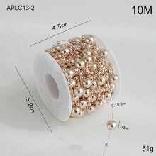 Gold and White Beaded Garland for Christmas Tree Decor 10