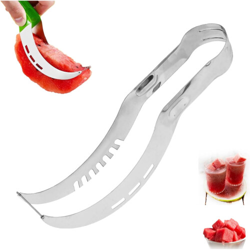 Stainless Steel Fruit Slicer Watermelon Cutter 2-in-1
