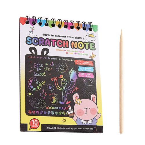 Yellow DIY Scratch Art Notes for Kids Rainbow Glitter