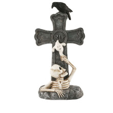 Outdoor Halloween Tombstones Resin Skeleton RIP 3pcs