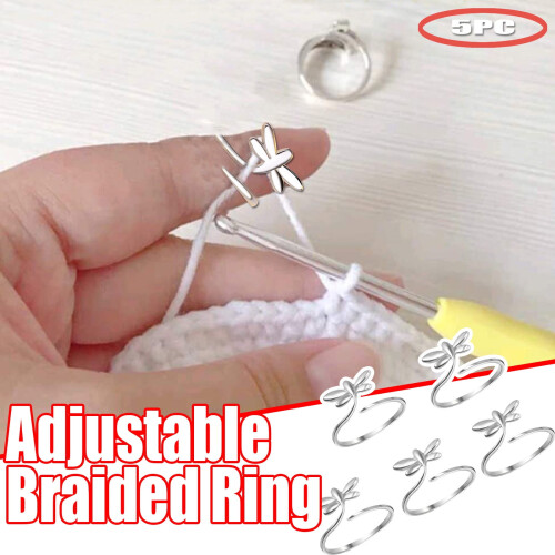 Adjustable Knitting Ring Crochet Loop Tool Set 5 pcs