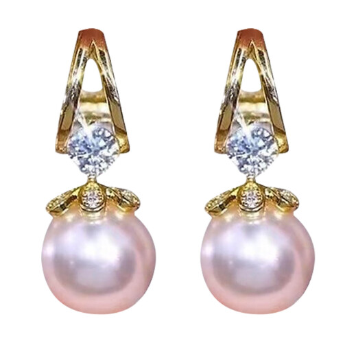 Women's Bow-Shaped Sparkly Huggie Dangle Earrings