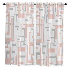 Modern Art Geometry Curtain Pink Grey 2-Pack