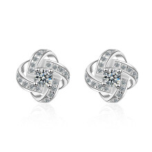925 Sterling Silver Stud Earrings with Cubic Zirconia