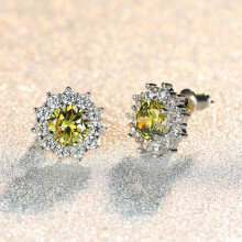 925 Sterling Silver Stud Earrings Cubic Zirconia Women