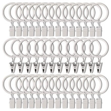 40 PCS Curtain Rings with Clips, Drapery Clips with Rings, Drapes Rings 1.26 in Interior Diameter