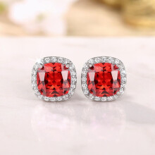 925 Sterling Silver Stud Earrings with Cubic Zirconia