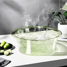 Clear Round Portable Washbasin Thickened Transparent 1pc