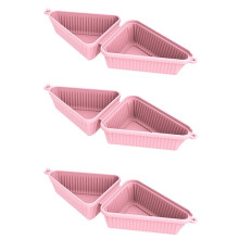 3PcsTriangular Silicone Cake Box, Mille Crepe Box, Sandwich, Reusable, Cake Packaging, Baking & Pastry Packaging