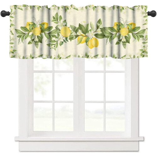 Lemon Tree Window Valance Yellow-Green 54x18in