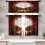 Beige and Orange Abstract Kitchen Curtains Set of 3 1