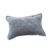 Grey Cotton Quilted Pillow Case Breathable Soft Elastic