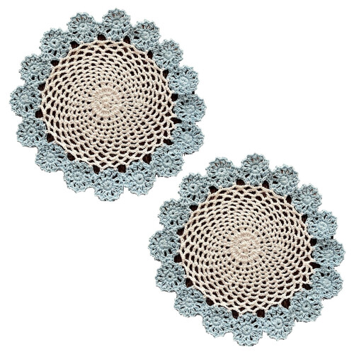 Crochet Cotton Lace Doilies Round 8 Inch 2 Pack