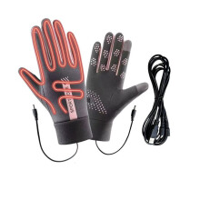 Heated Gloves Winter Full Finger Hand Warmers Electric USB Constant Temperature Heating for Cycling Skiing Hiking B