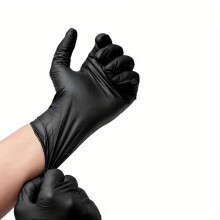 100pcs Disposable Nitrile Gloves, Black,Suitable for Cleaning, Cooking, and Chores, Powder-Free, Latex-Free, Food Safe B