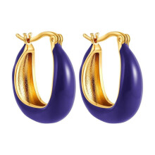 18k Gold Plated Hoop Earrings U-Shaped for Women