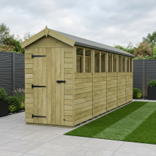 4 x 20 Apex Shed Tanalised (Single Door, With Windows)