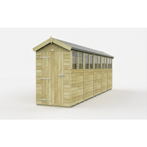 4 x 20 Apex Shed Tanalised (Single Door, With Windows) 1