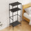 Freestanding Coat Rack White Black 2 Shelves 1