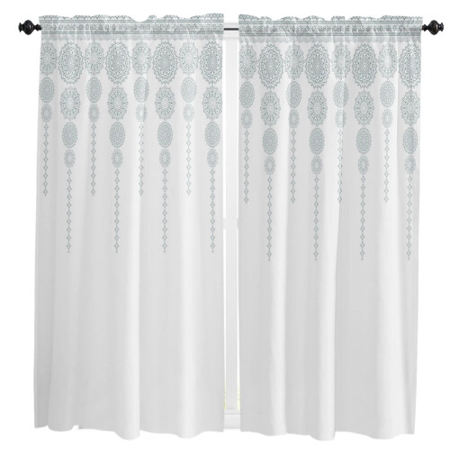 Mandala Pattern Ethnic Retro Curtain 2-Pack
