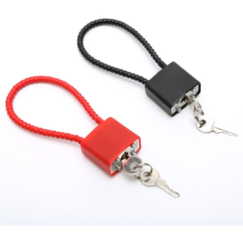 Steel Rope Padlock with Long Shackle 2-Pack