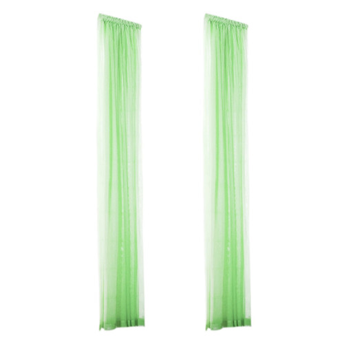 Plain Green Gauze Curtains 78.74 x 31.5 in (2 pcs) 1