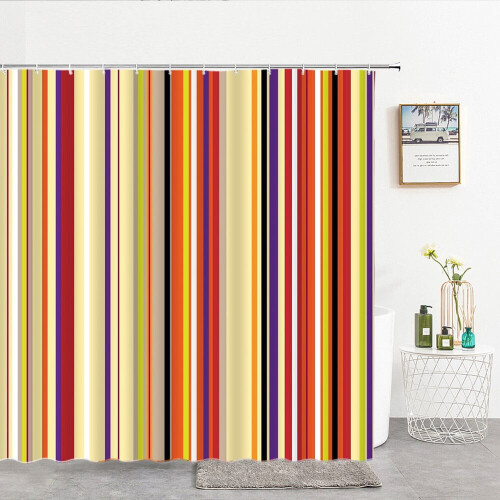 Dusjforheng Vanntett Polyester Stripe Design