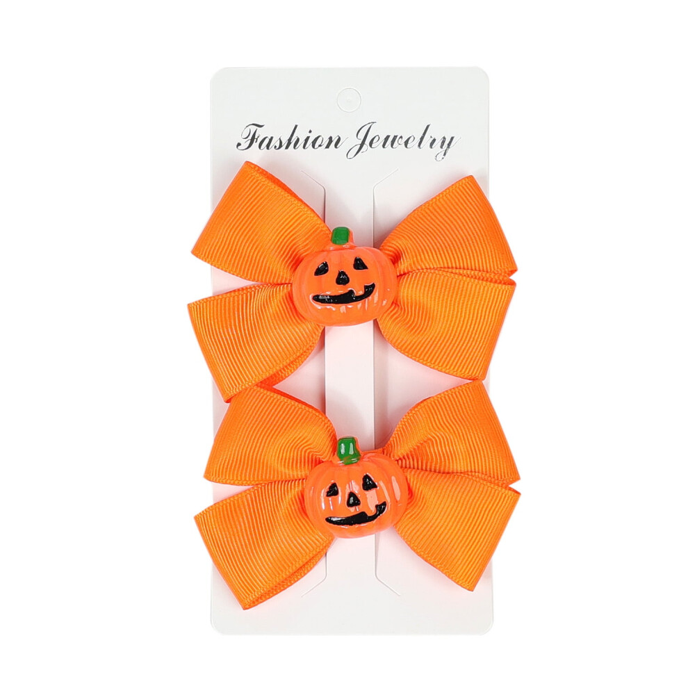 Halloween Hair Bow with Pumpkin Bat Spider Ghost Design