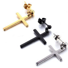 Stainless Steel Cross Dangle Stud Earrings 1-3 Pairs