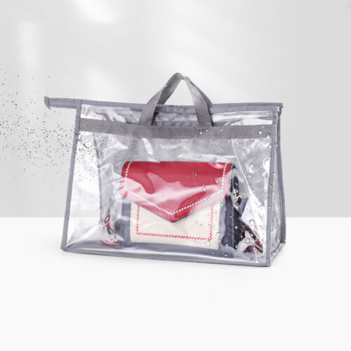 Handtas opbergtas beige transparant 2XL met ritssluiting 1